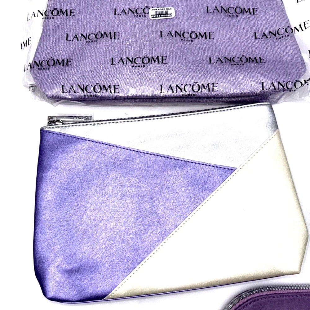 New Cosmetic Lancome Paris Makeup Bag Lot Of 5 Mixed Styles Purple Eiffel